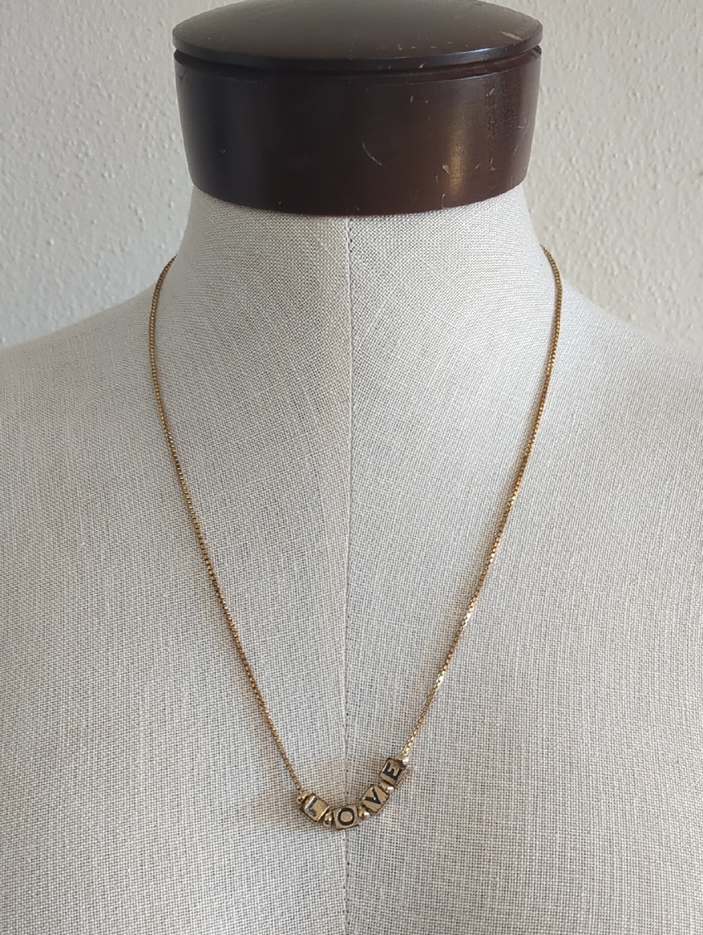 Marc Jacobs Gold Letter Cube Pendant Necklace